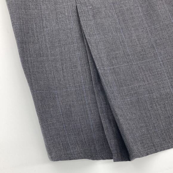 Geren Ford Womens Gray Plaid Wool Midi Pencil Skirt Ruched Details Size 0 New - Picture 8 of 13
